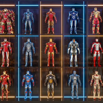  潮玩手办 钢铁侠系列su模型 