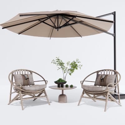  现代户外椅su模型 