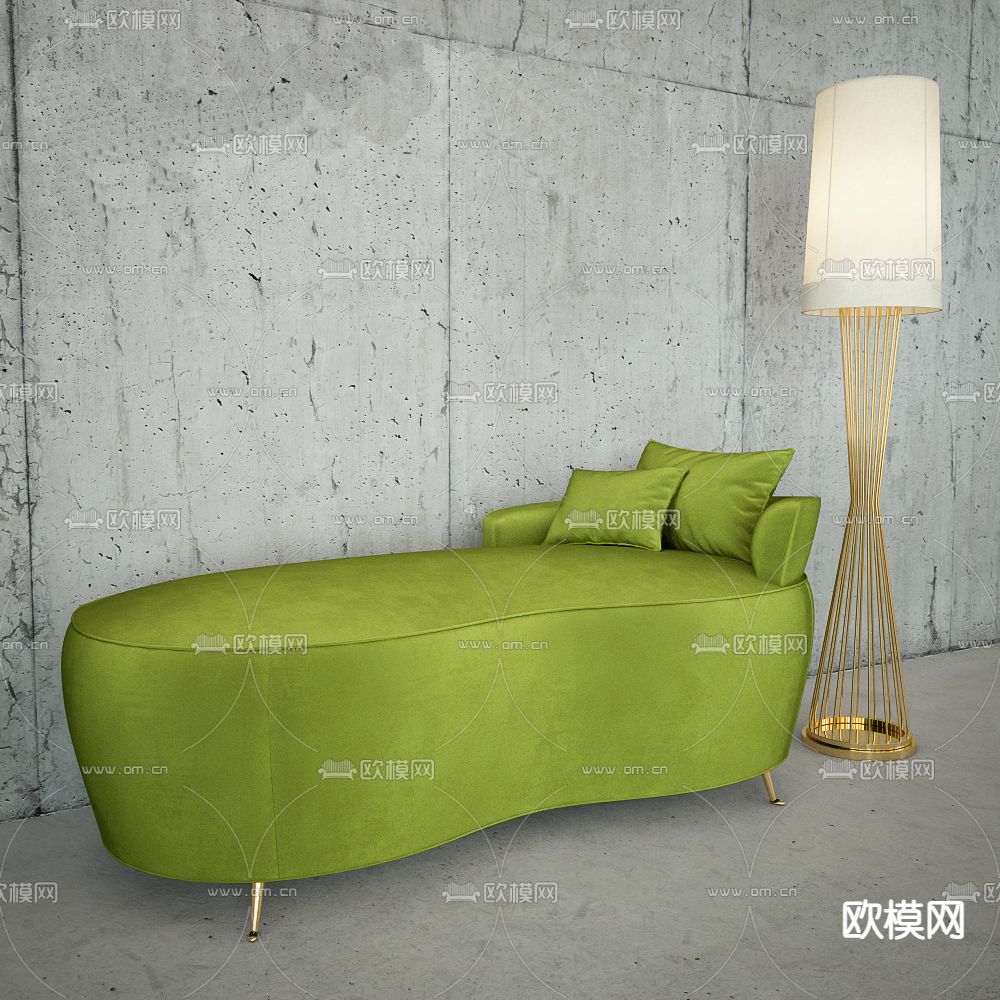 现代极简创意贵妃椅免费3d模型下载