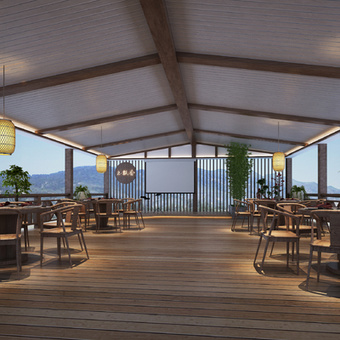 新中式农家乐客栈3d模型