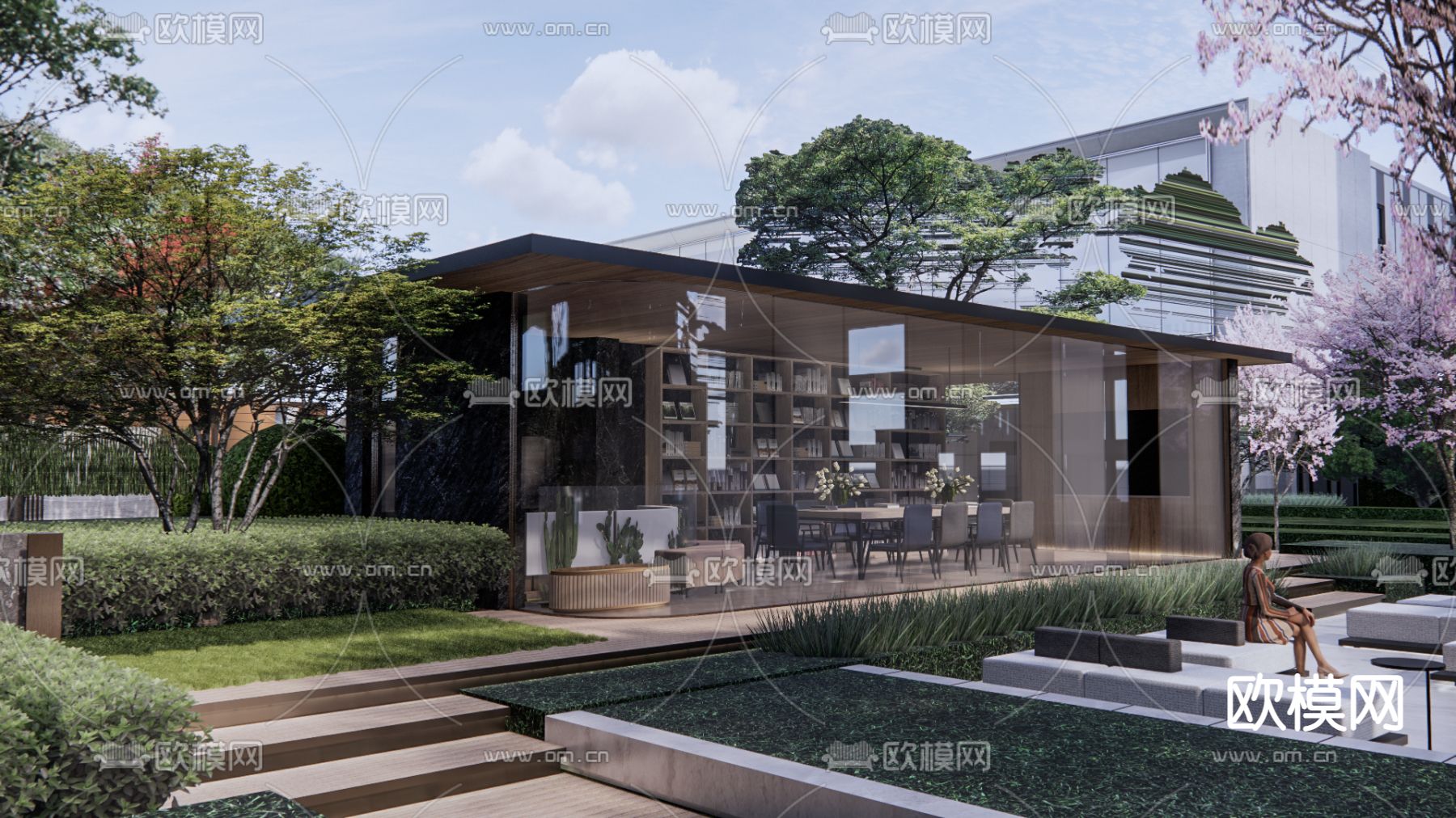 JTL高端森系 景观小区su模型下载_ID12260169_sketchup模型下载-欧模网