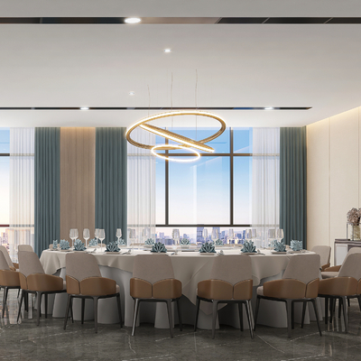  中餐厅包间 包房 包厢su模型 