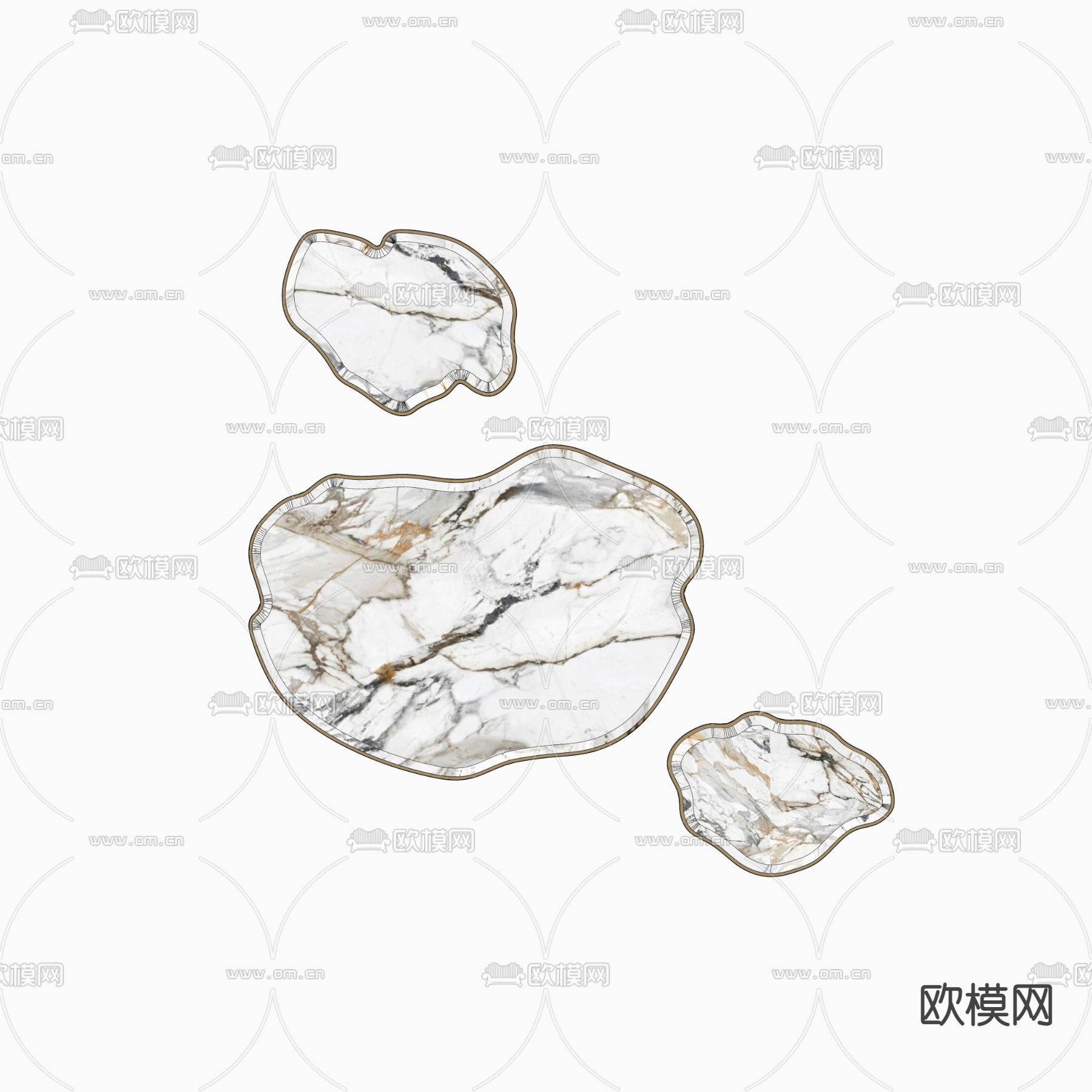轻奢子母茶几su模型