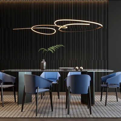  Minotti餐桌椅su模型 