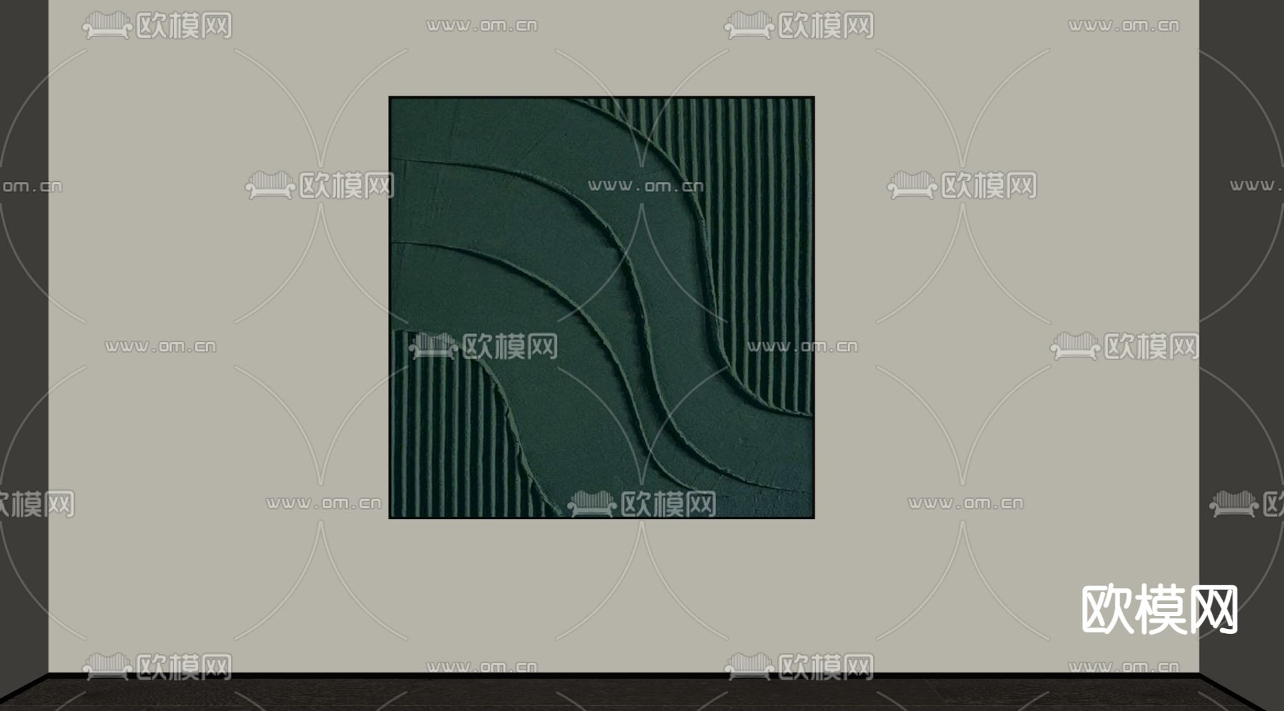 侘寂风抽象装饰画su模型