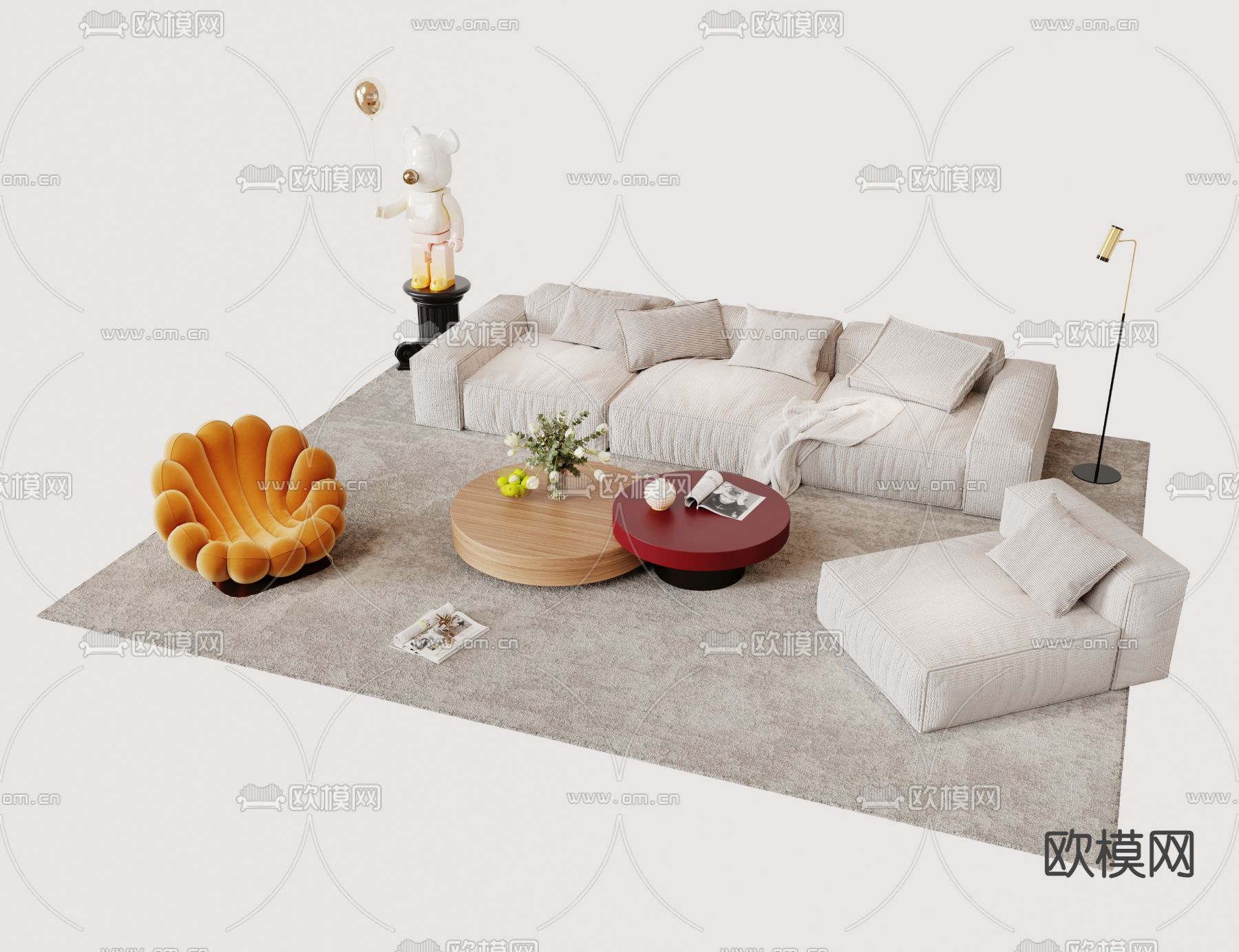 Minotti 米洛提 组合沙发3d模型下载