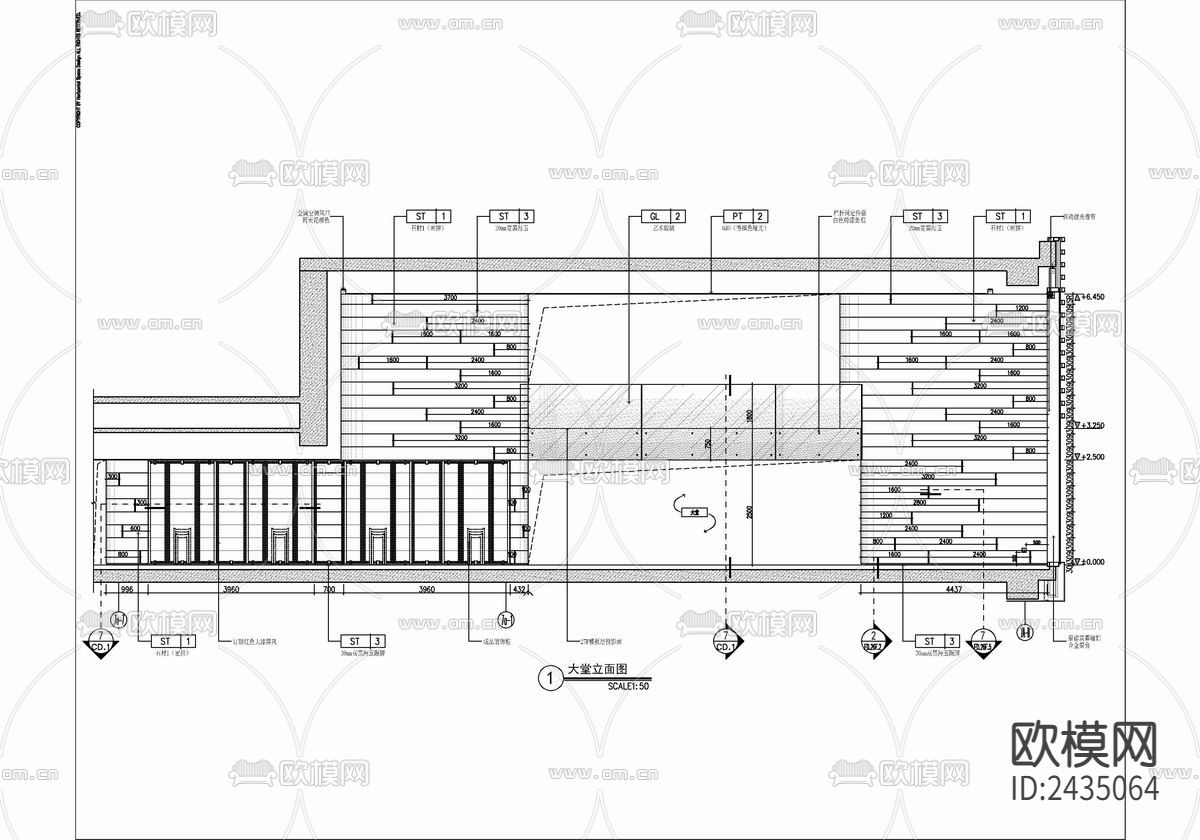 1500㎡私人休闲会所CAD施工图下载（渲染图5）