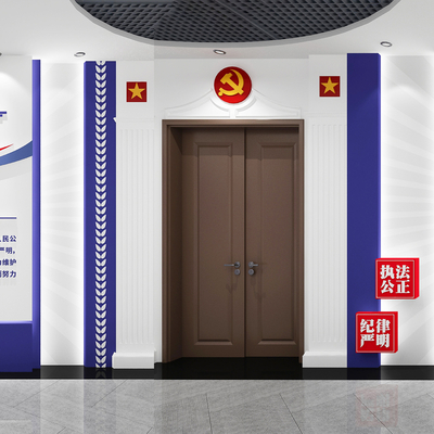  派出所党建文化展厅su模型 