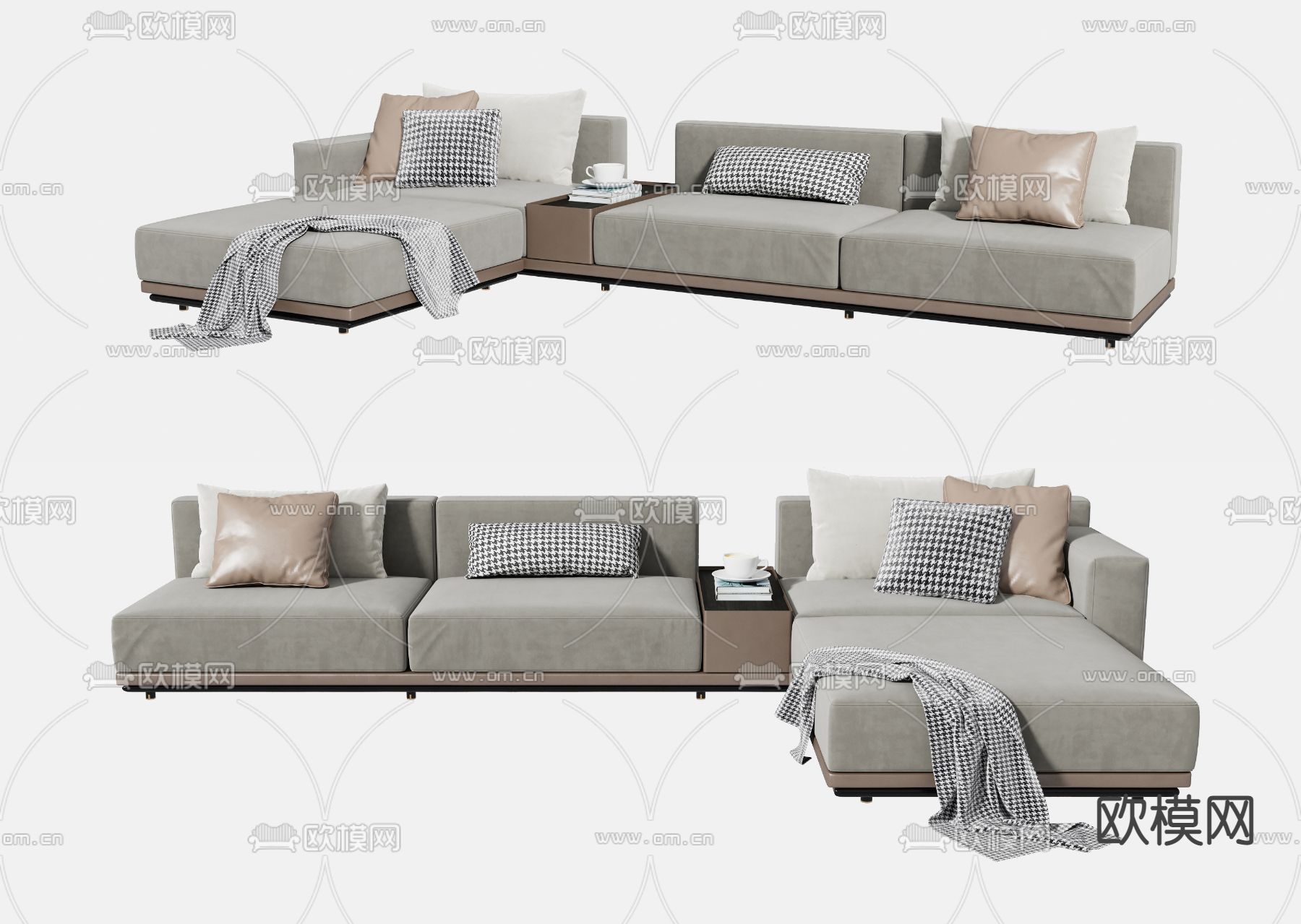 现代转角沙发3d模型下载
