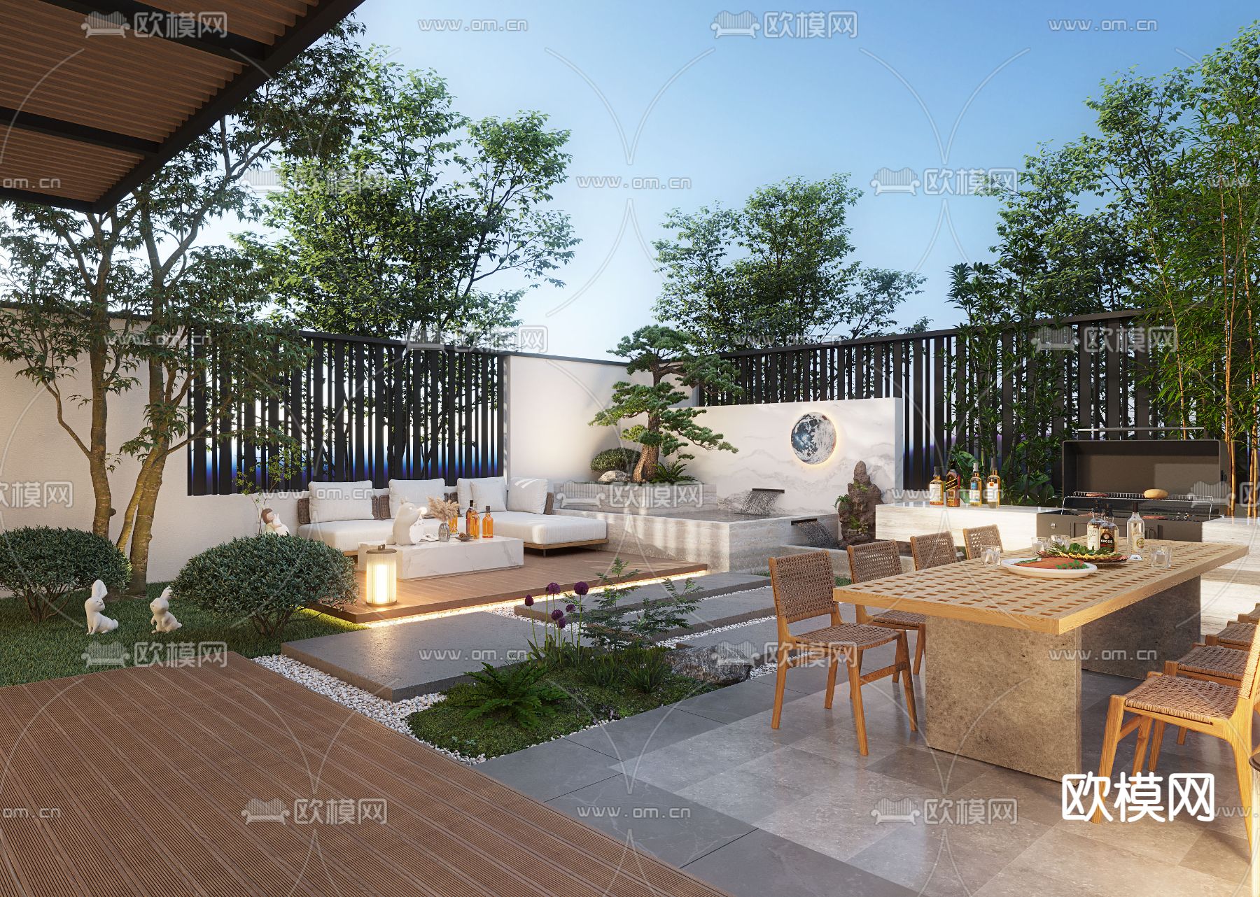 庭院景观 阳台花园3d模型