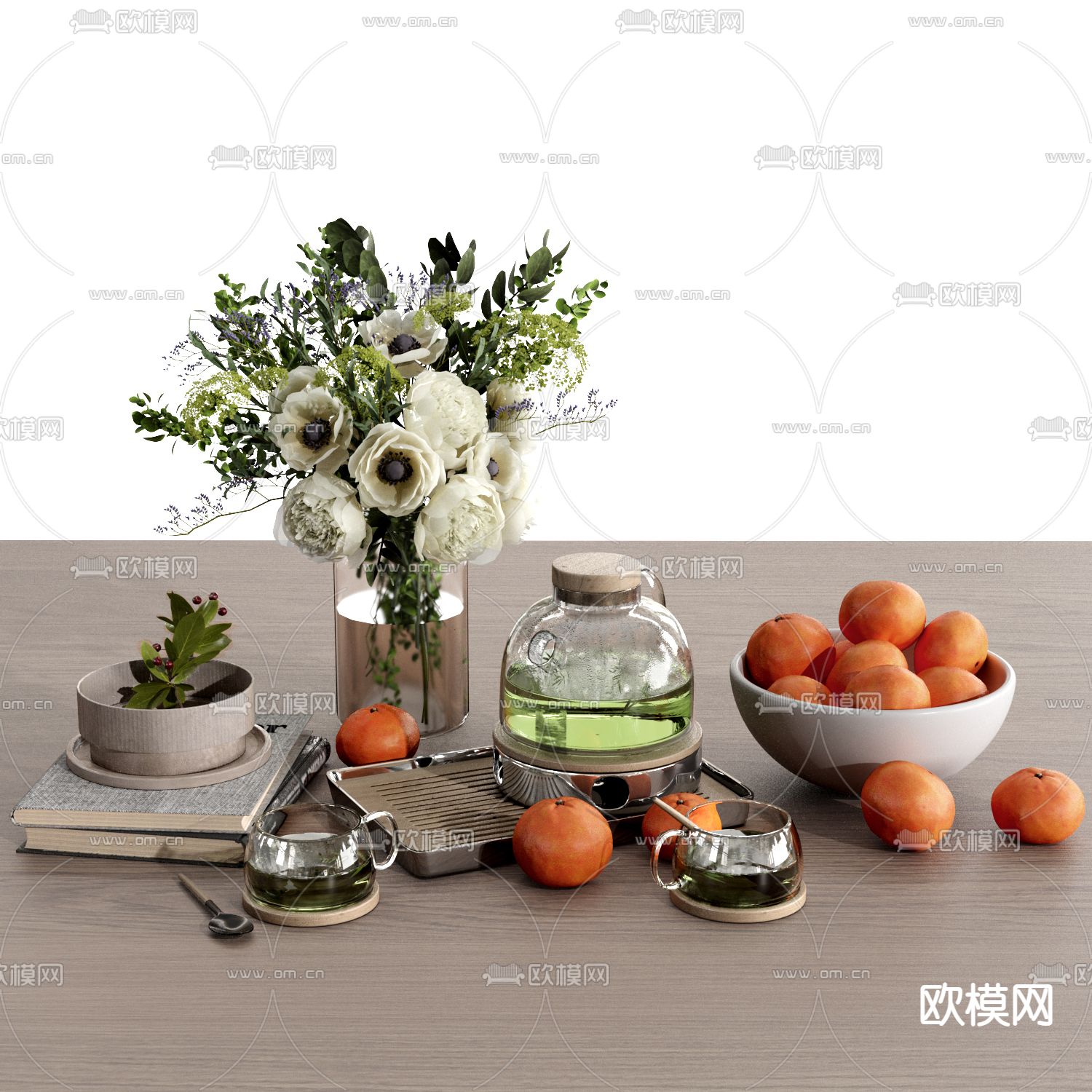 果盘食品 花瓶摆件3d模型
