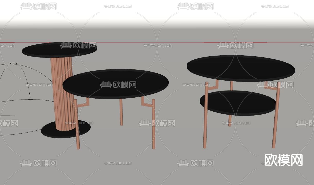 现代茶几su模型下载（渲染图2）