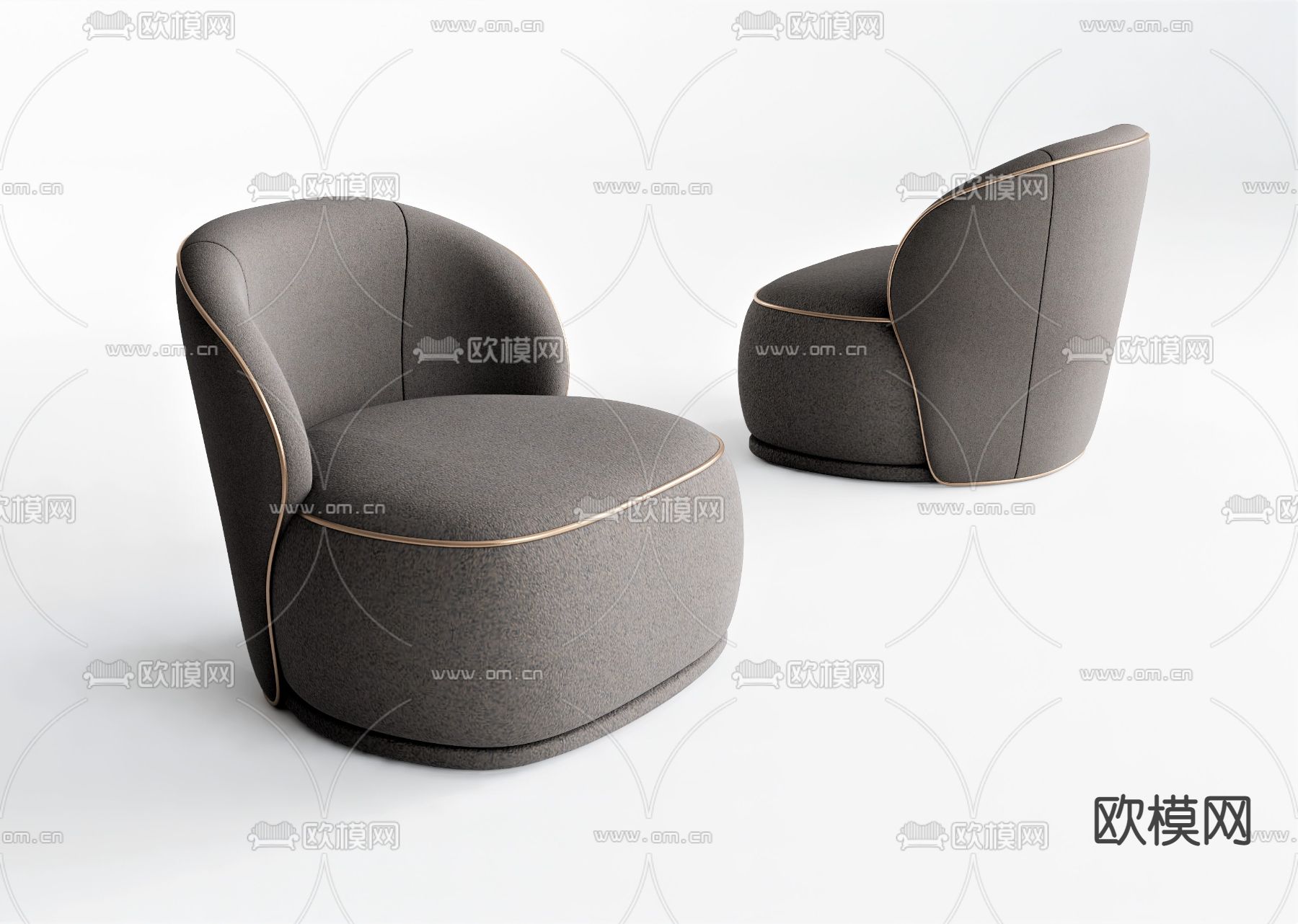 北欧单人沙发su模型下载（渲染图1）