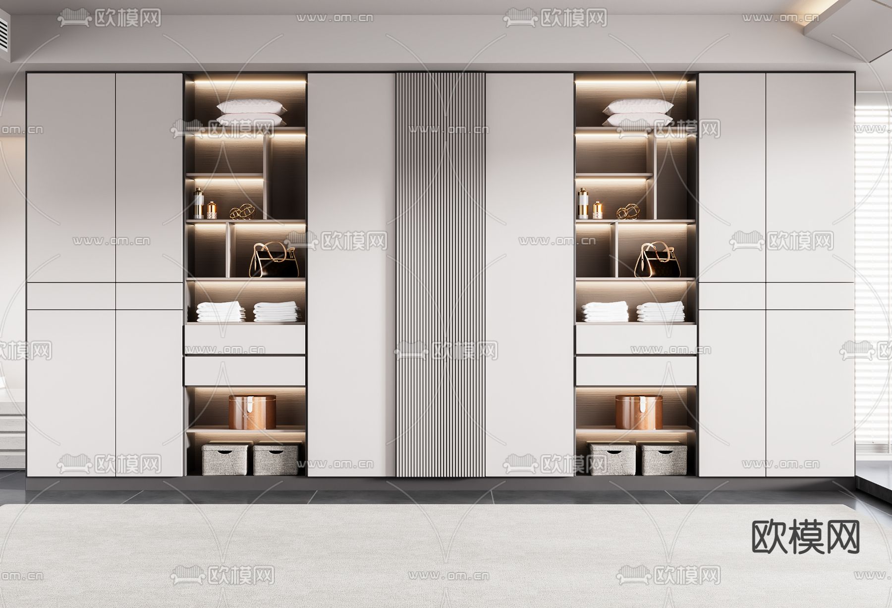 现代衣柜3d模型下载