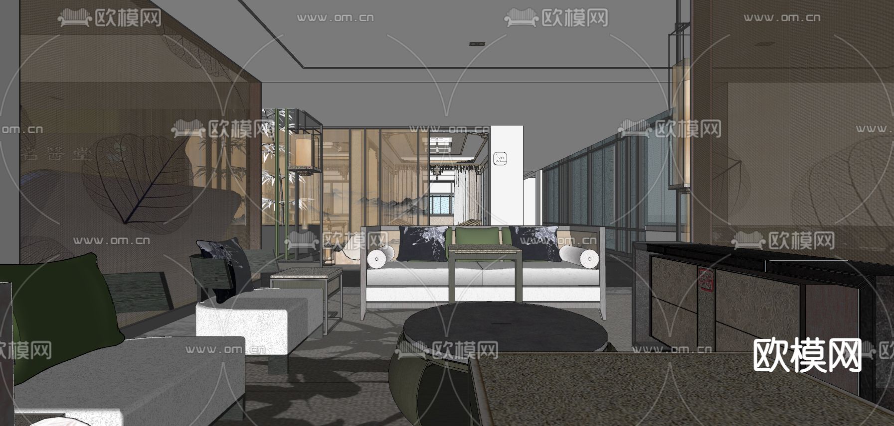 中医馆su模型下载（渲染图1）