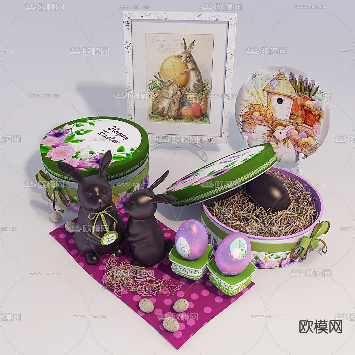 美式简约创意装饰摆件免费3d模型下载