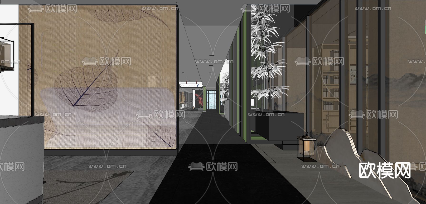 中医馆su模型下载（渲染图3）