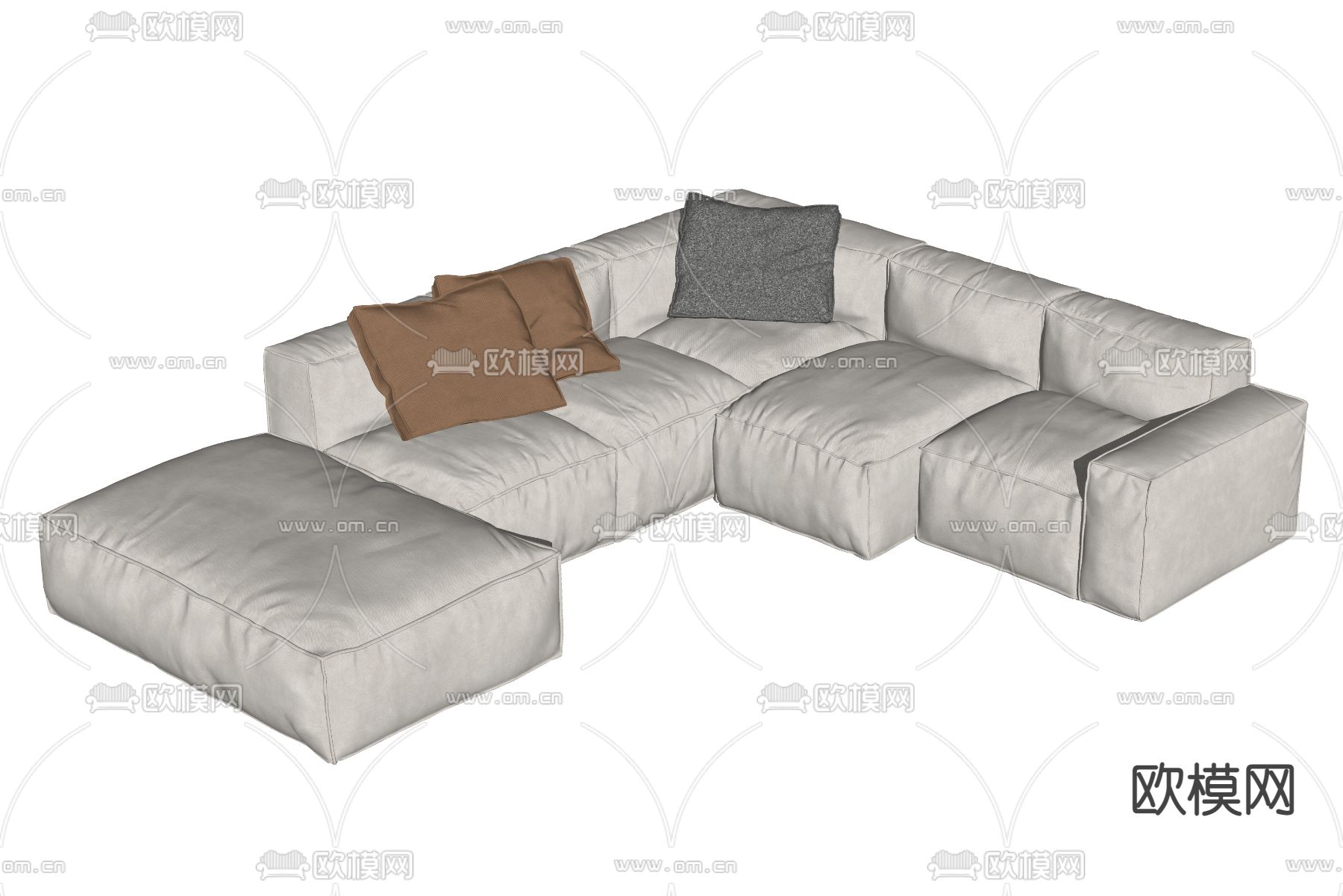 Bonaldo 方块沙发 转角沙发su模型