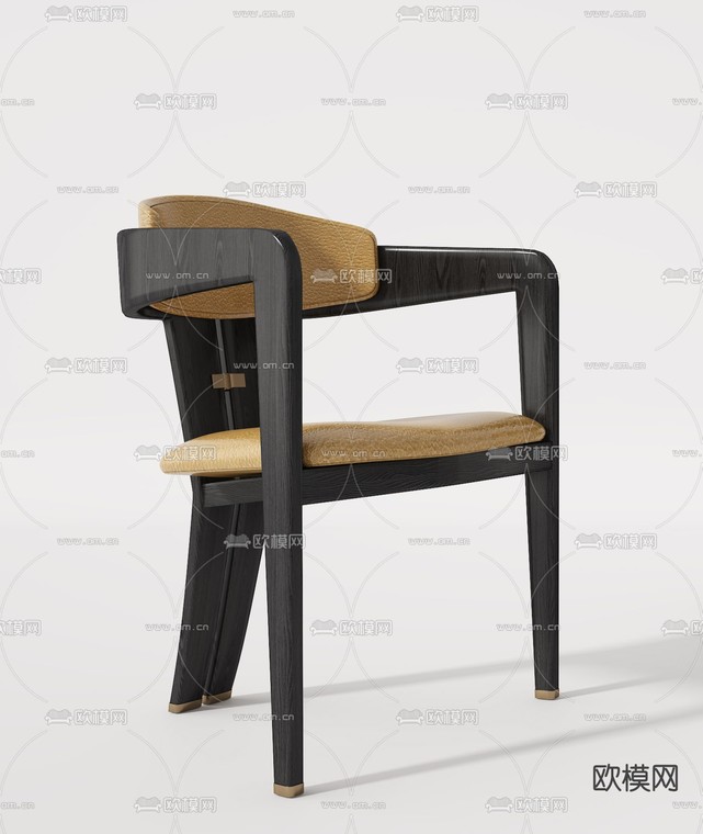 实木单椅子3d模型下载_ID12263463_3dmax免费模型-欧模网