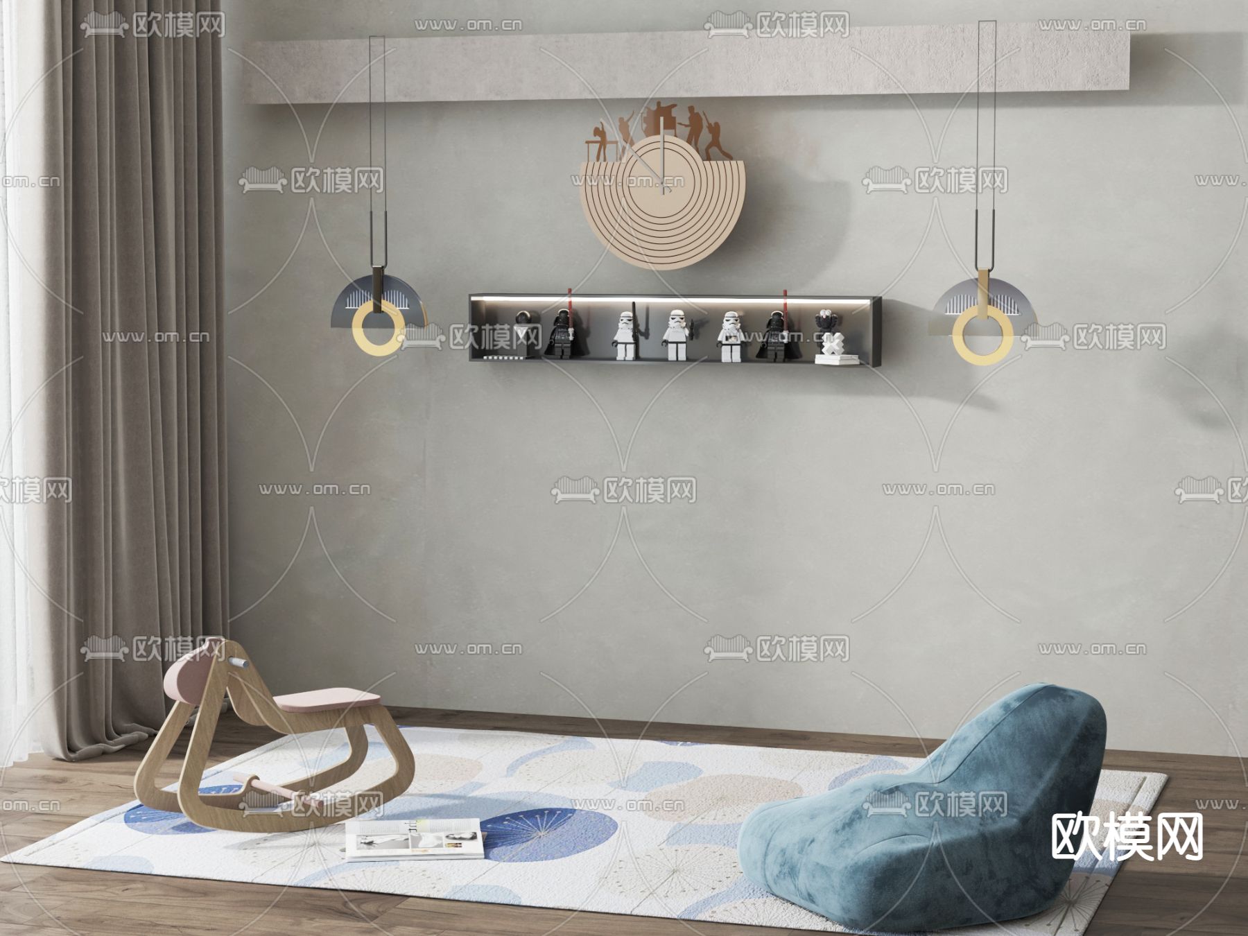 现代墙饰 挂饰3d模型下载