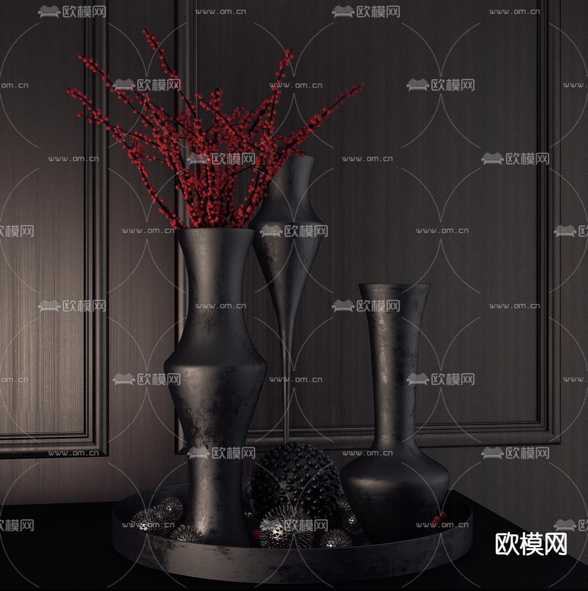 现代轻奢复古创意装饰摆件免费3d模型下载