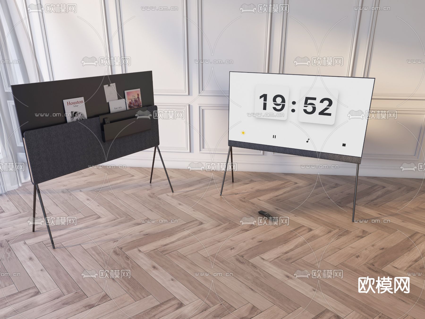 现代画廊 电视3d模型下载（渲染图6）