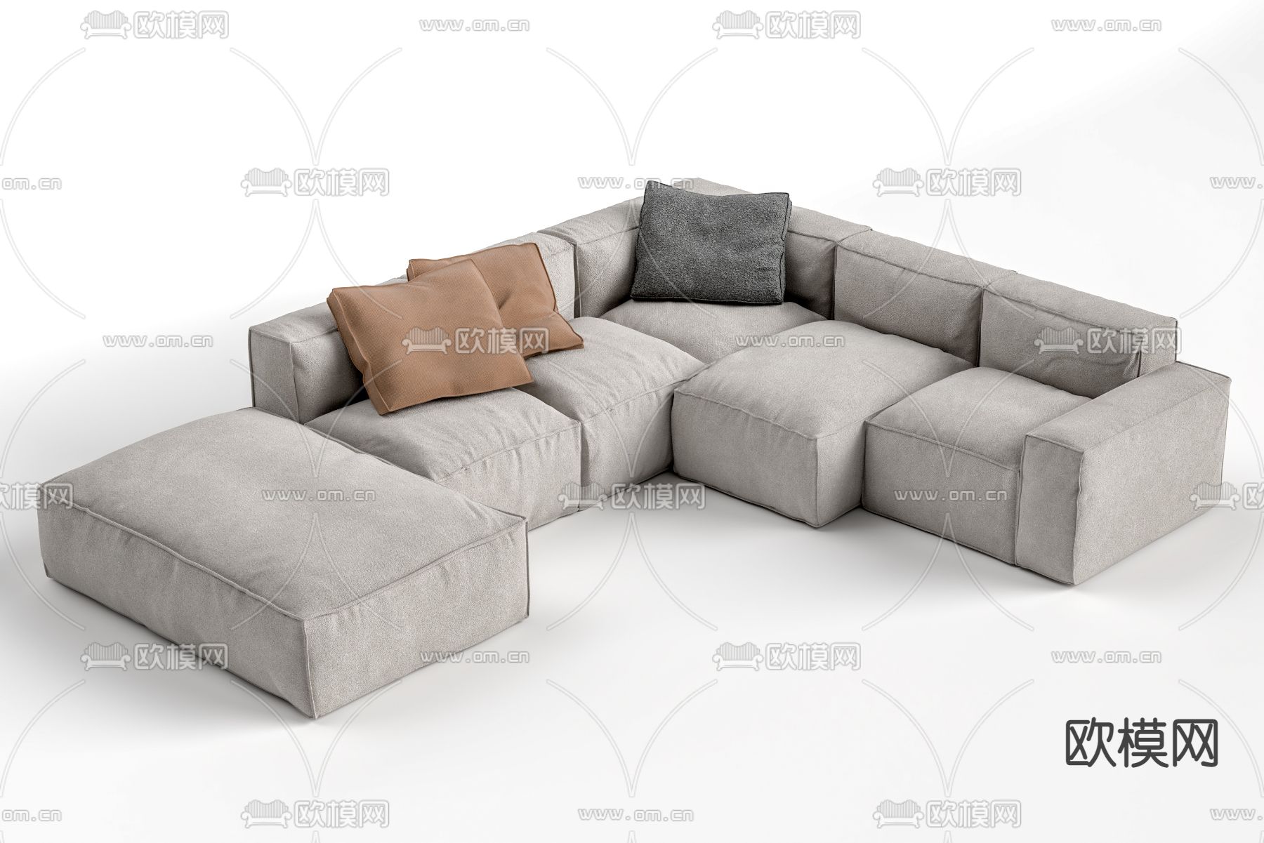 Bonaldo 方块沙发 转角沙发su模型