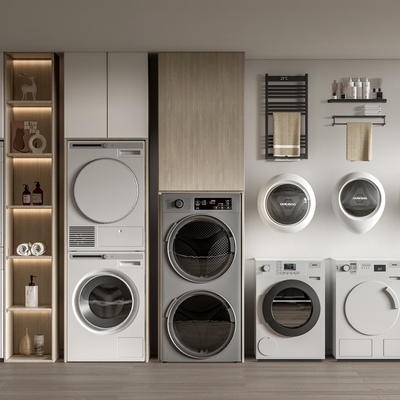  滚筒洗衣机 壁挂洗衣机su模型 