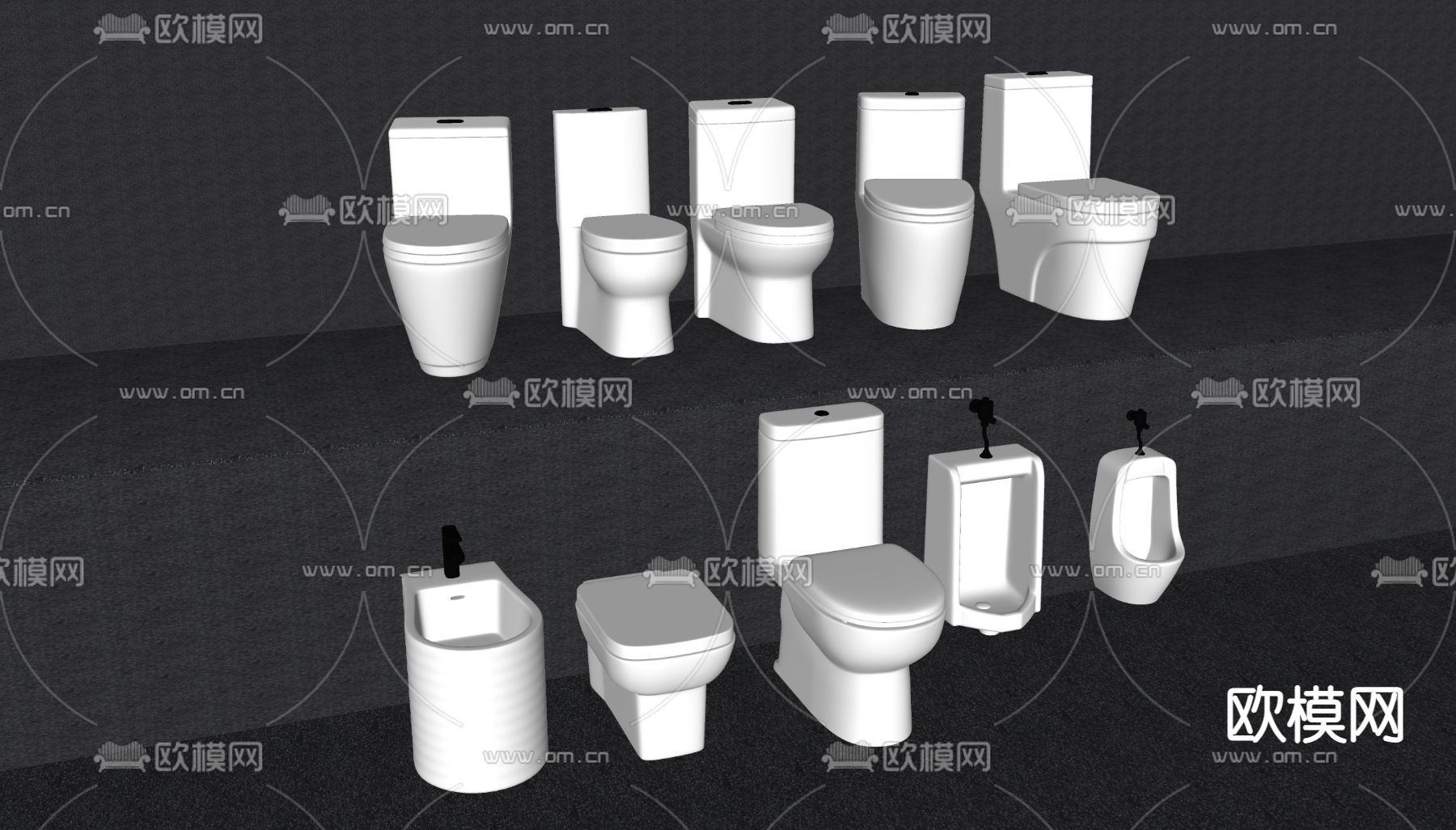 马桶 坐便器 智能马桶su模型下载（渲染图2）