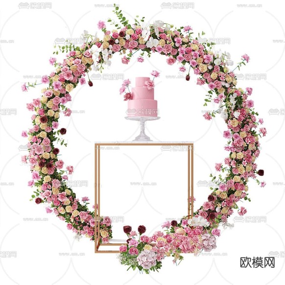 花圈 花环装饰摆件3d模型下载
