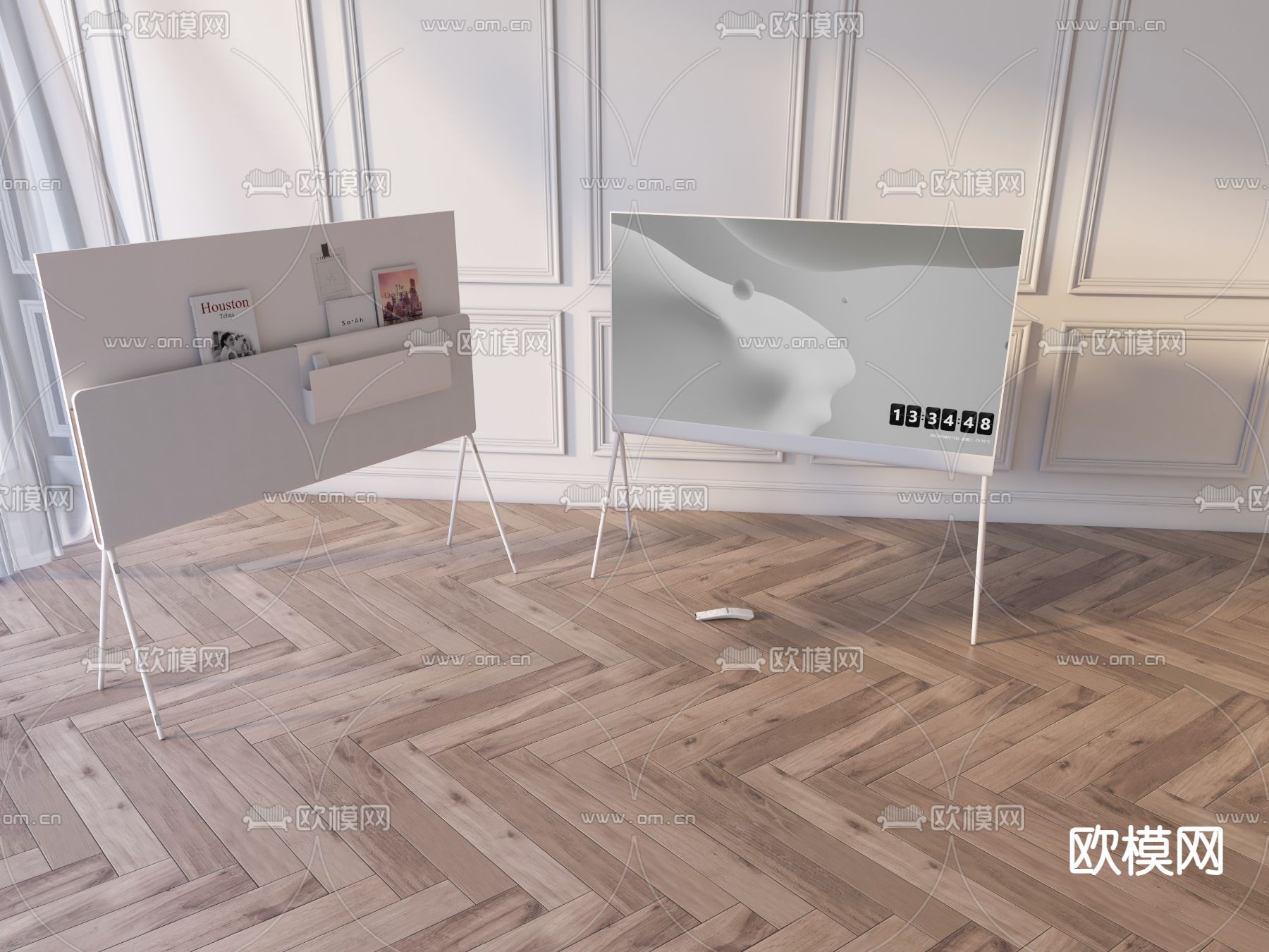 现代画廊 电视3d模型下载（渲染图4）