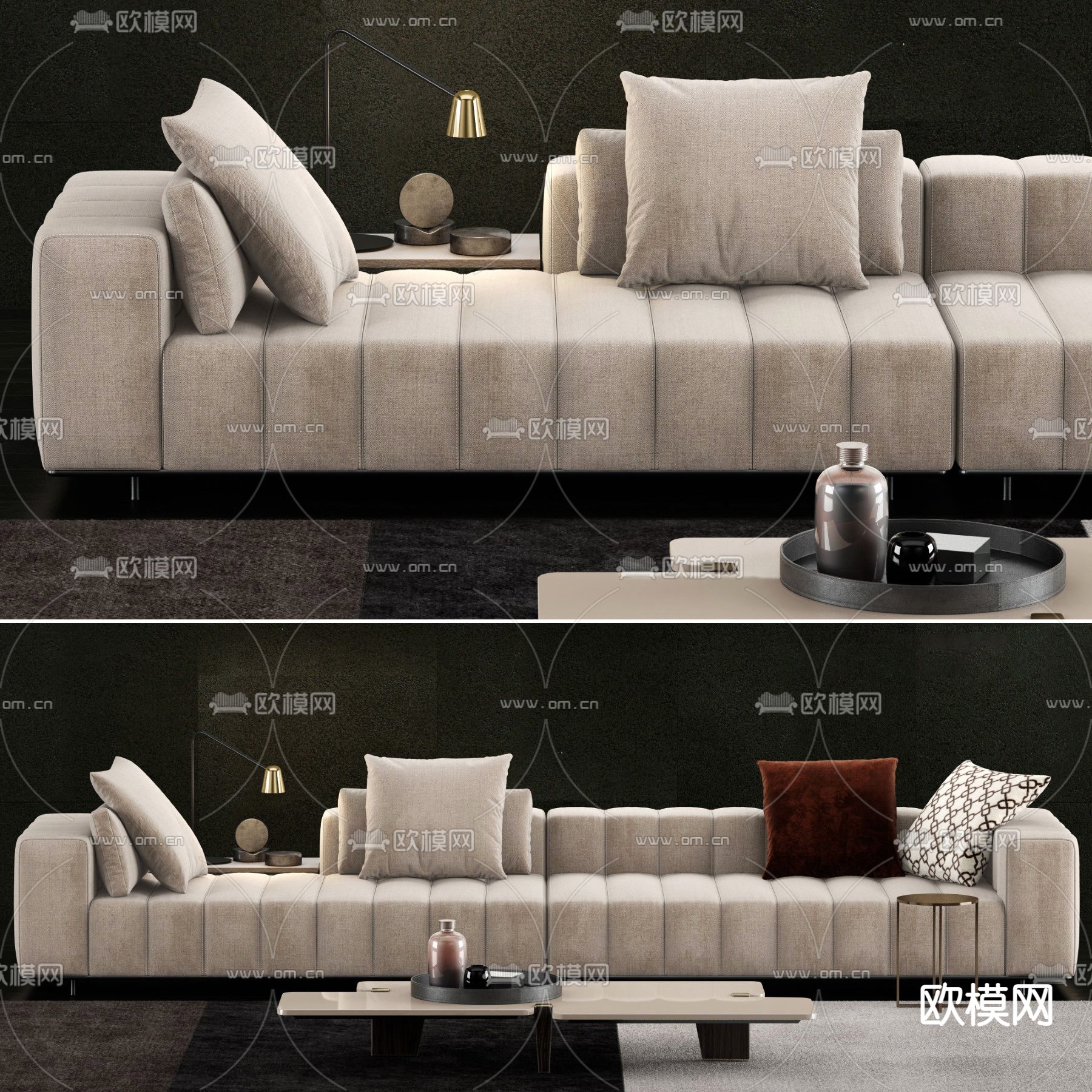 Minotti Freeman 组合沙发3d模型下载_ID12262783_3dmax免费模型-欧模网
