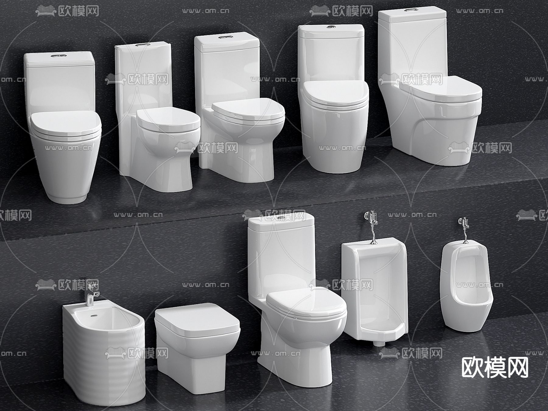 马桶 坐便器 智能马桶su模型下载（渲染图1）