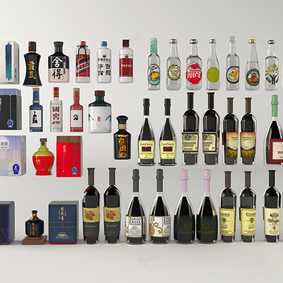  洋酒 酒水 酒瓶su模型 