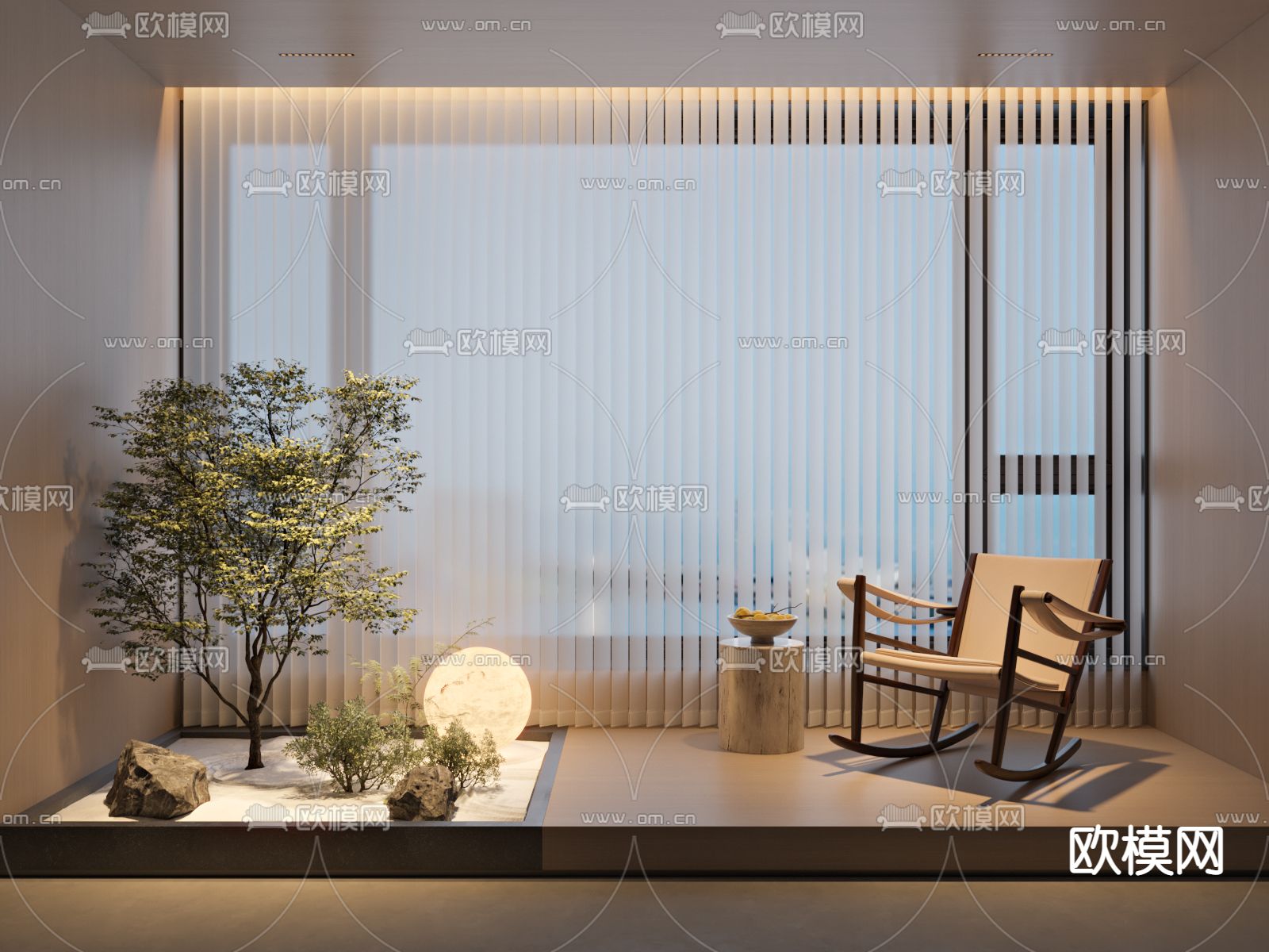 现代阳台景观 休闲区su模型下载（渲染图1）