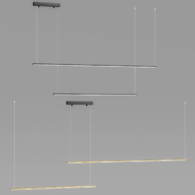  办公吊灯 条形吊灯su模型 