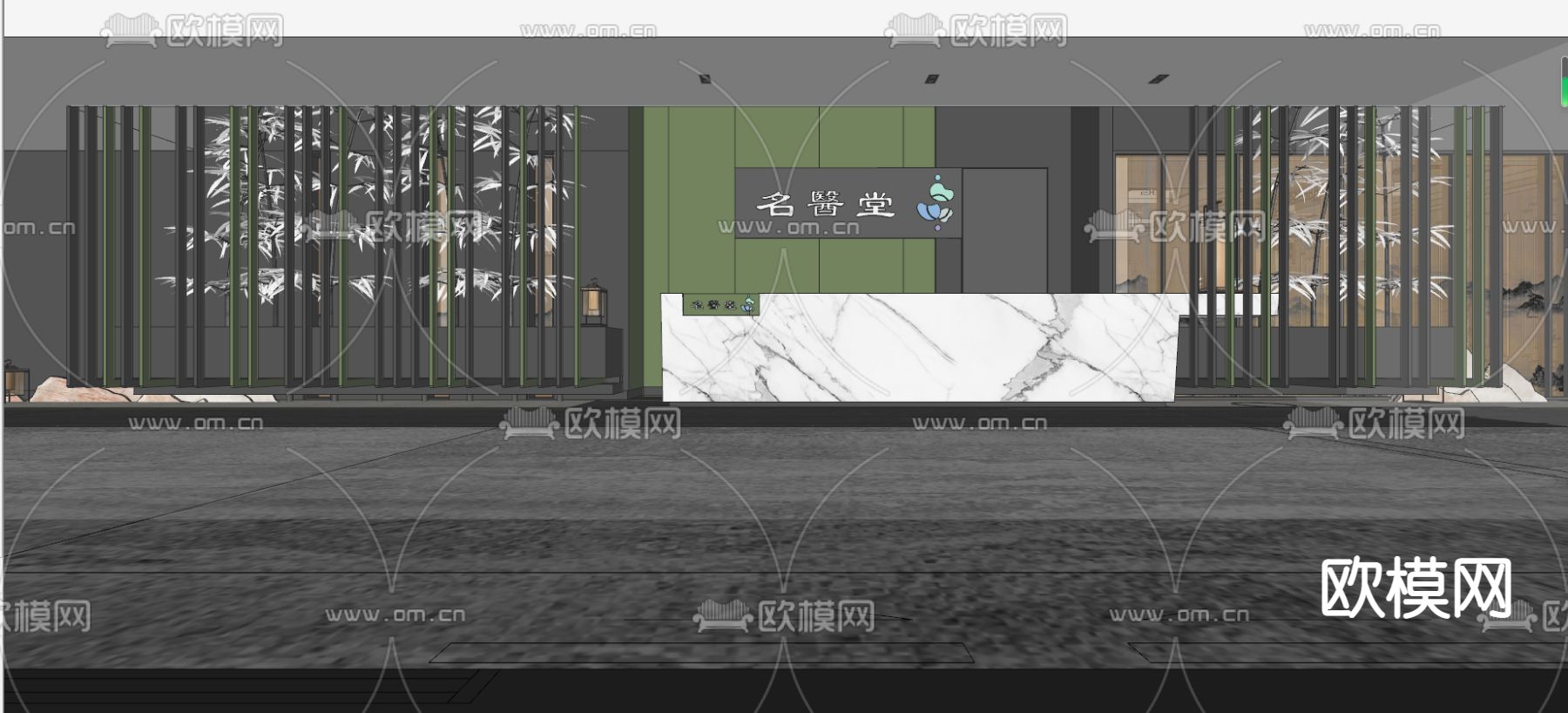 中医馆su模型下载（渲染图5）
