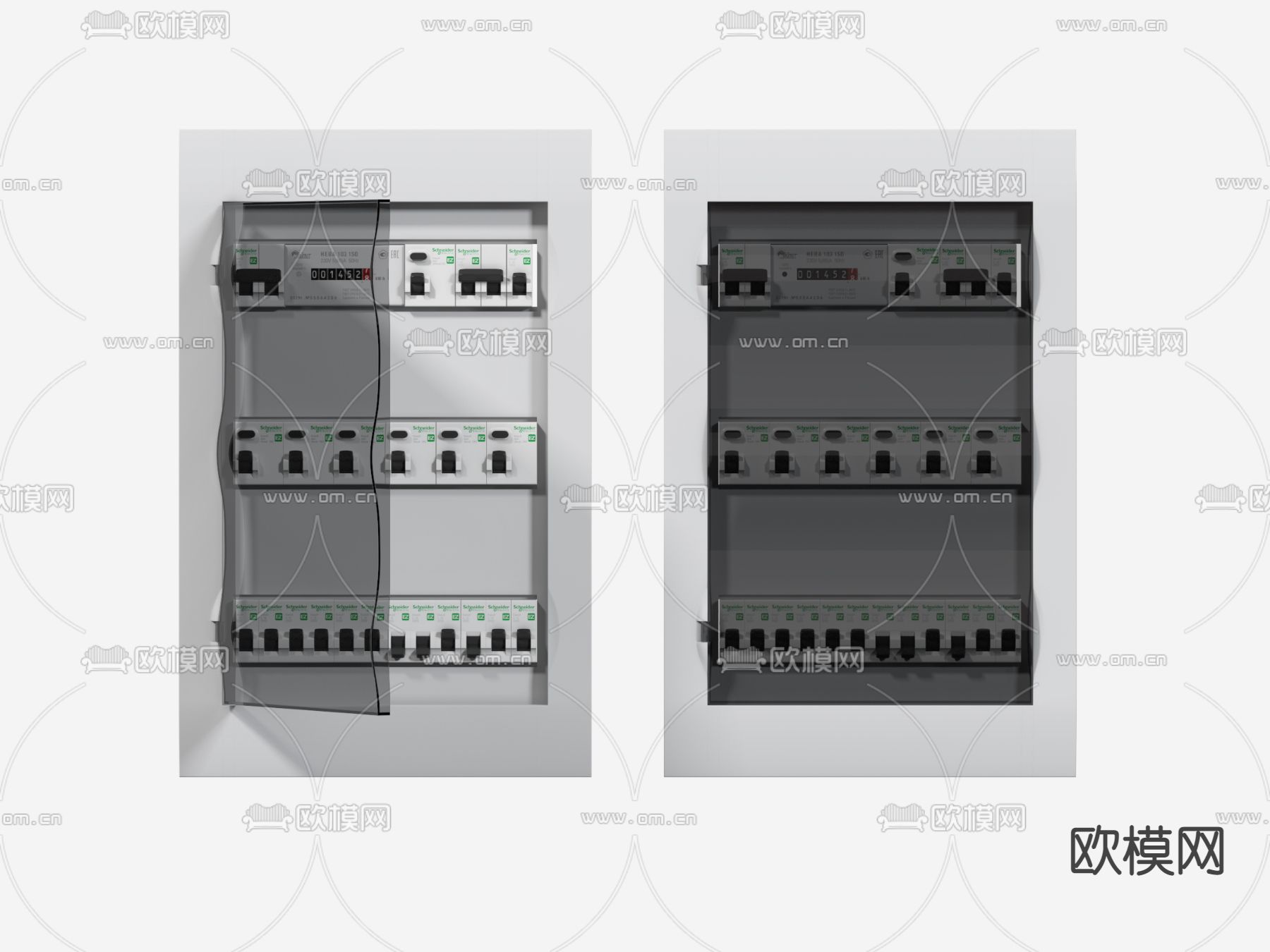 现代电表箱 开关su模型下载（渲染图1）
