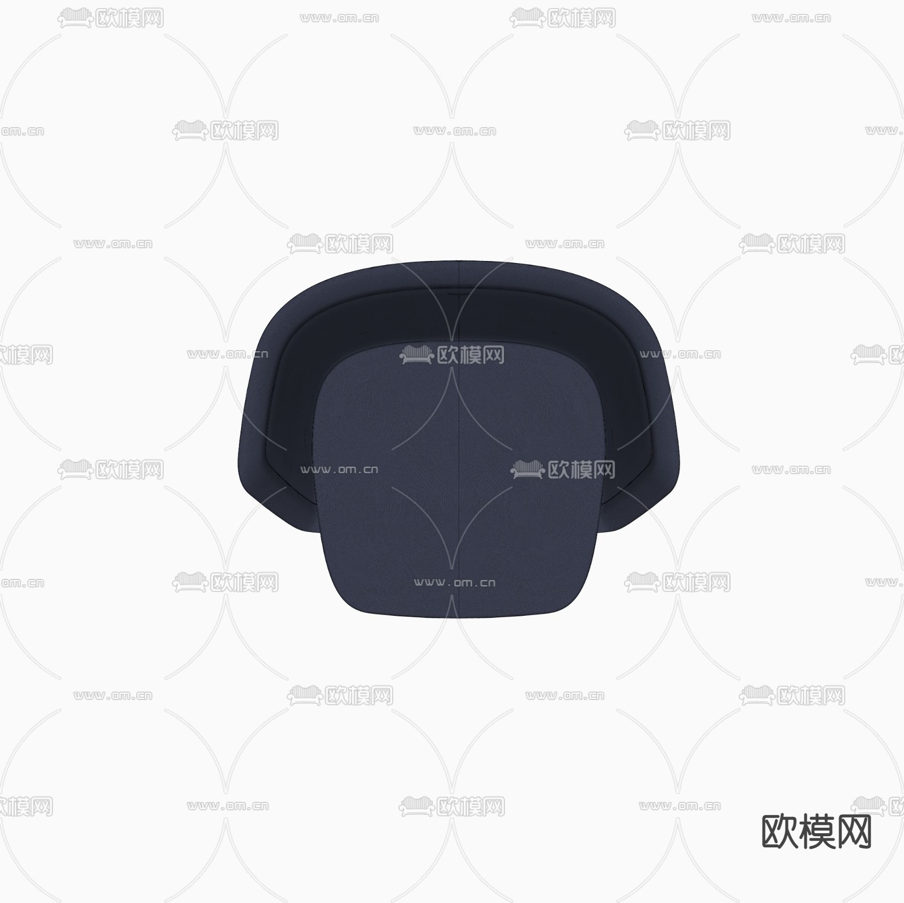 蓝色绒布单椅 餐椅su模型下载（渲染图5）