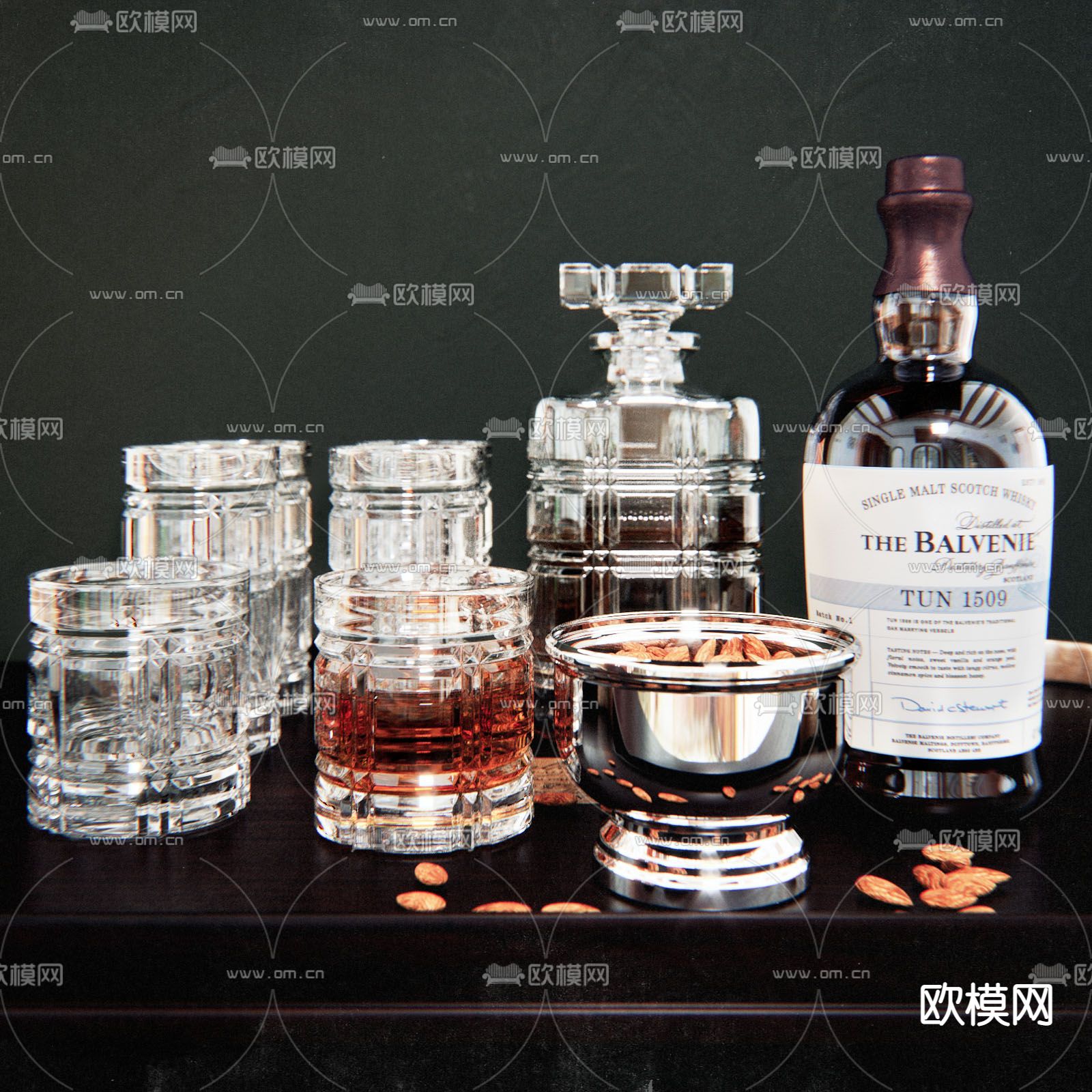 现代轻奢酒具免费3d模型下载