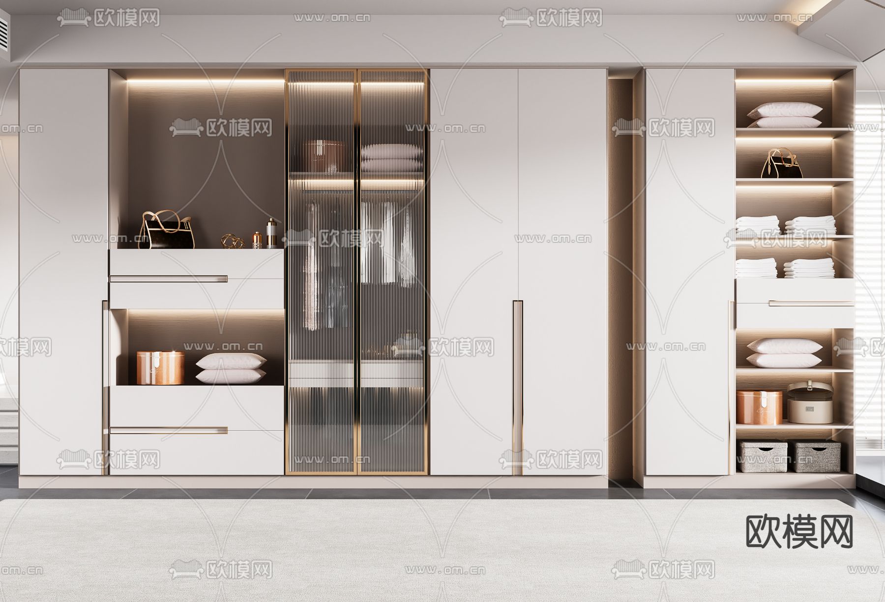 现代衣柜3d模型下载