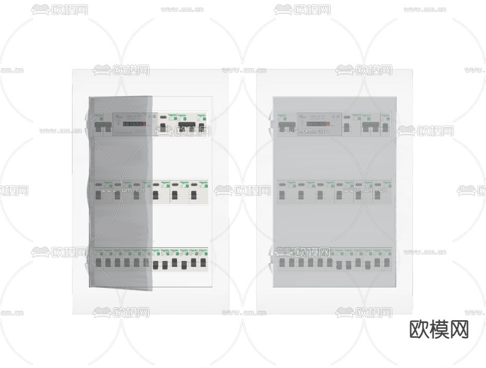 现代电表箱 开关su模型下载（渲染图2）