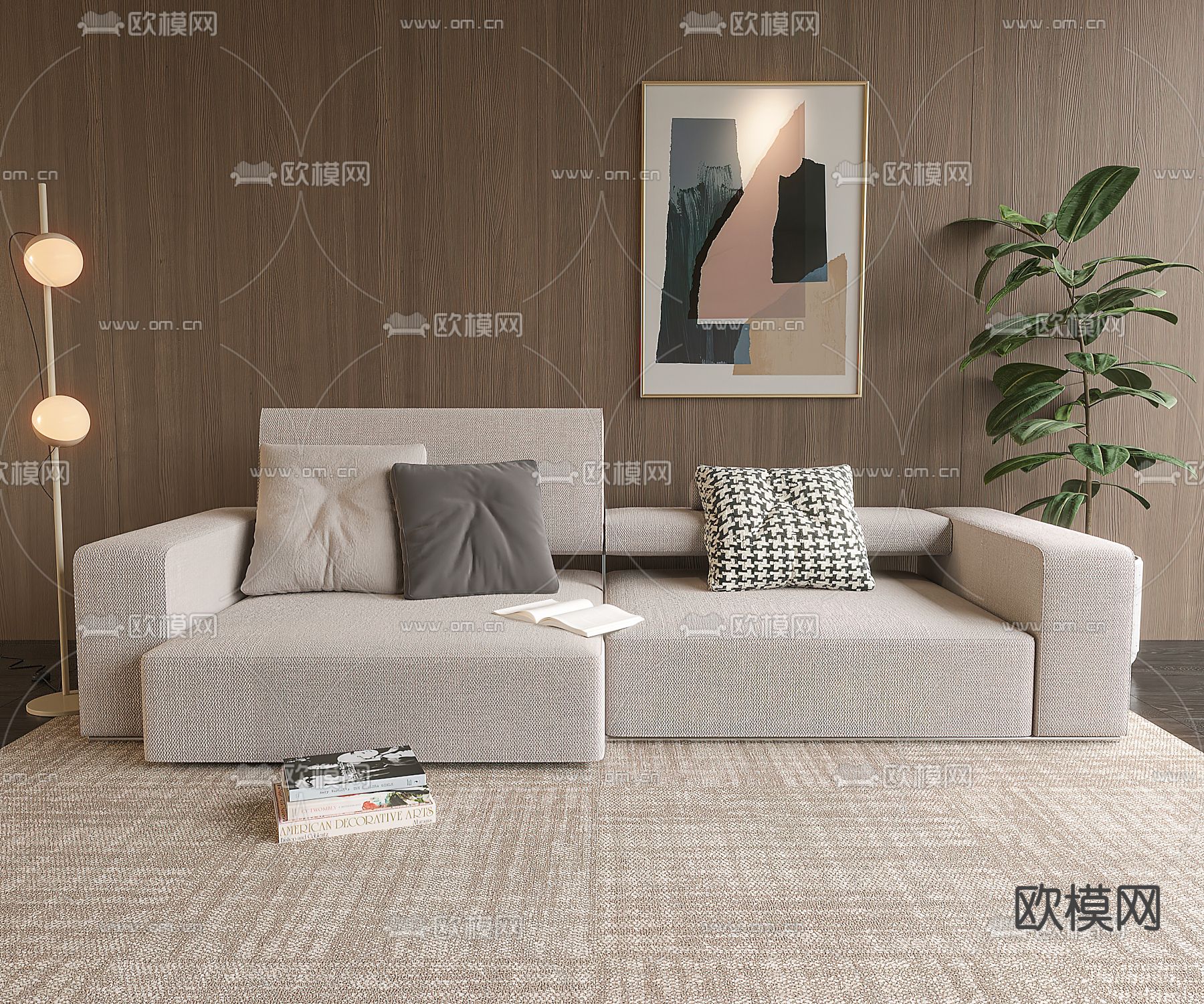 Arflex双人沙发 模块沙发3d模型下载