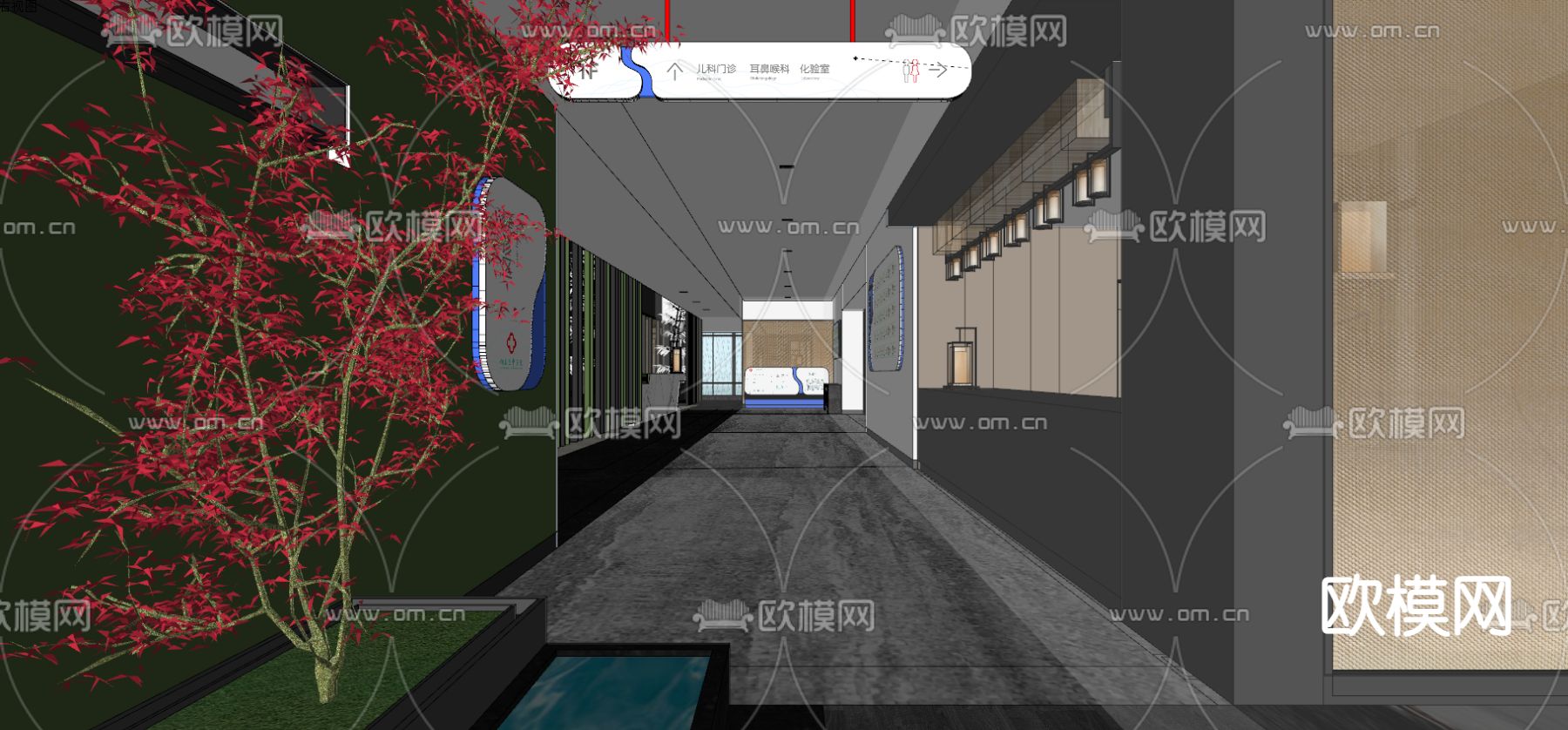中医馆su模型下载（渲染图4）