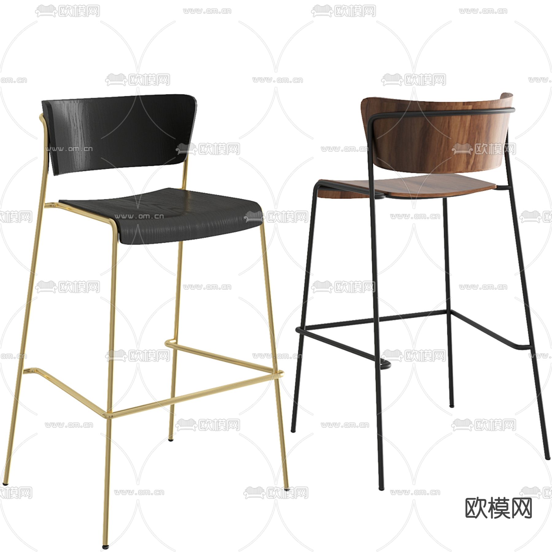 现代吧台椅子3d模型下载