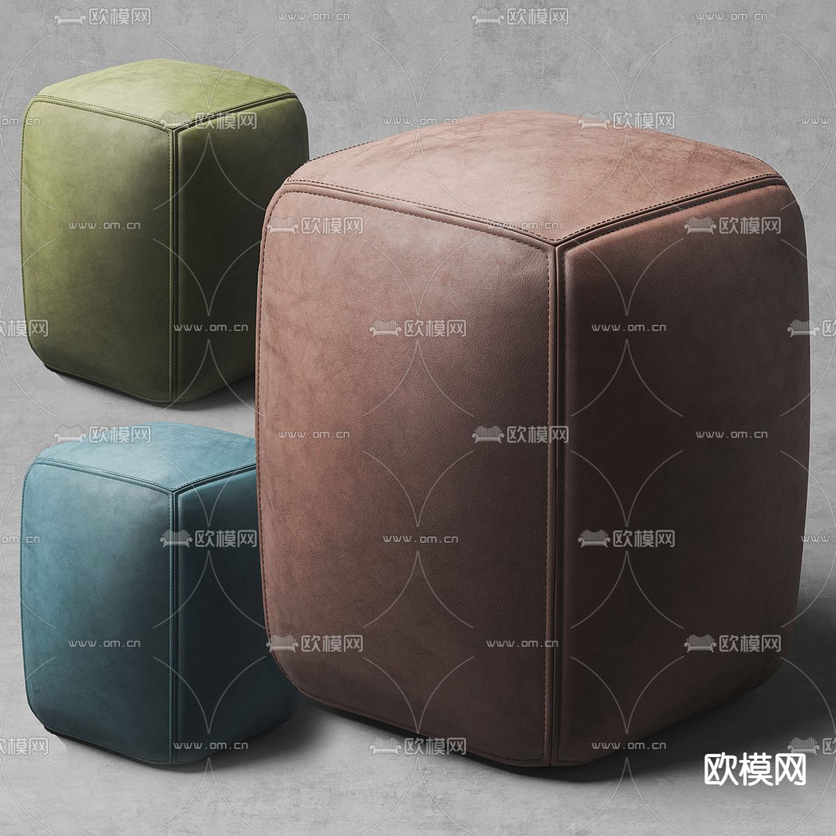 沙发凳 方凳3d模型下载