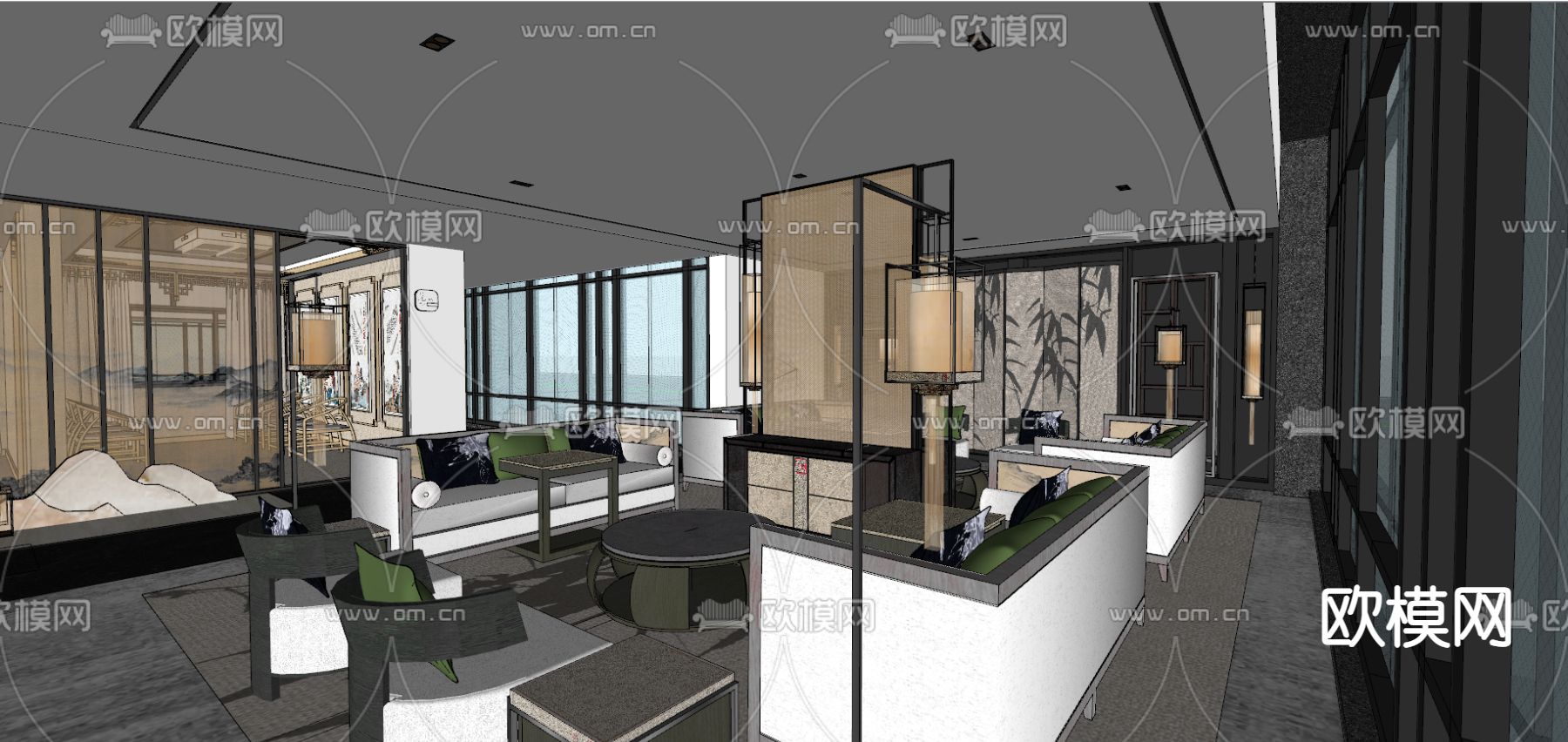 中医馆su模型下载（渲染图6）