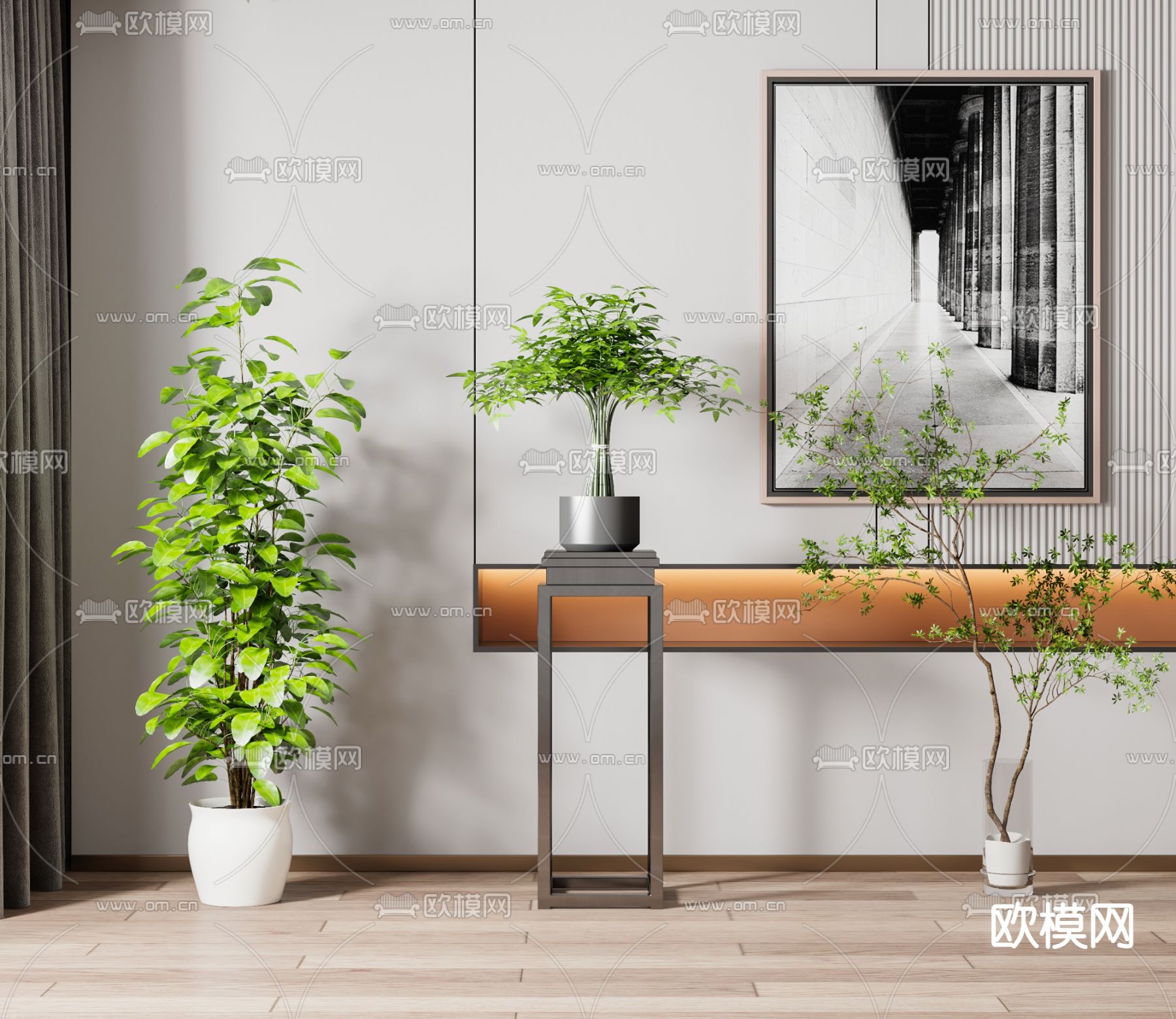 现代绿植盆栽 盆景su模型下载（渲染图1）