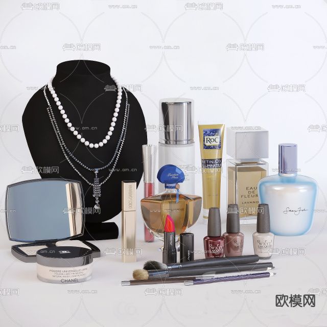 现代简约创意化妆品免费3d项目下载