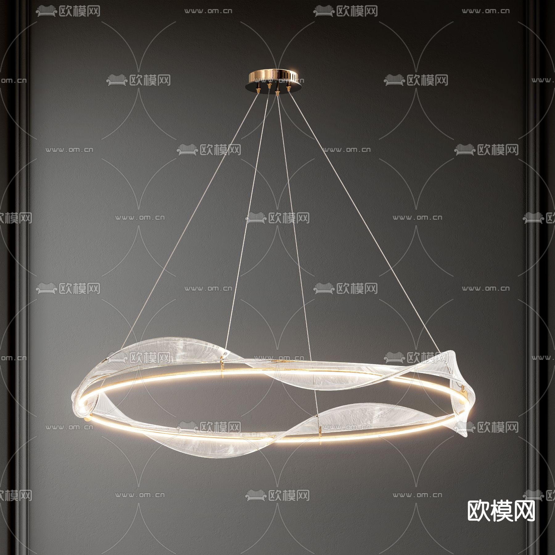 玻璃吊灯 圆形吊灯3d模型